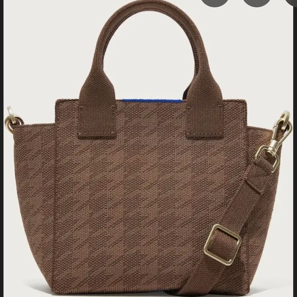 Used once - ROTHY’S Limited Edition Brown Houndstooth Mini Bag w/Crossbody Strap - Picture 6 of 11